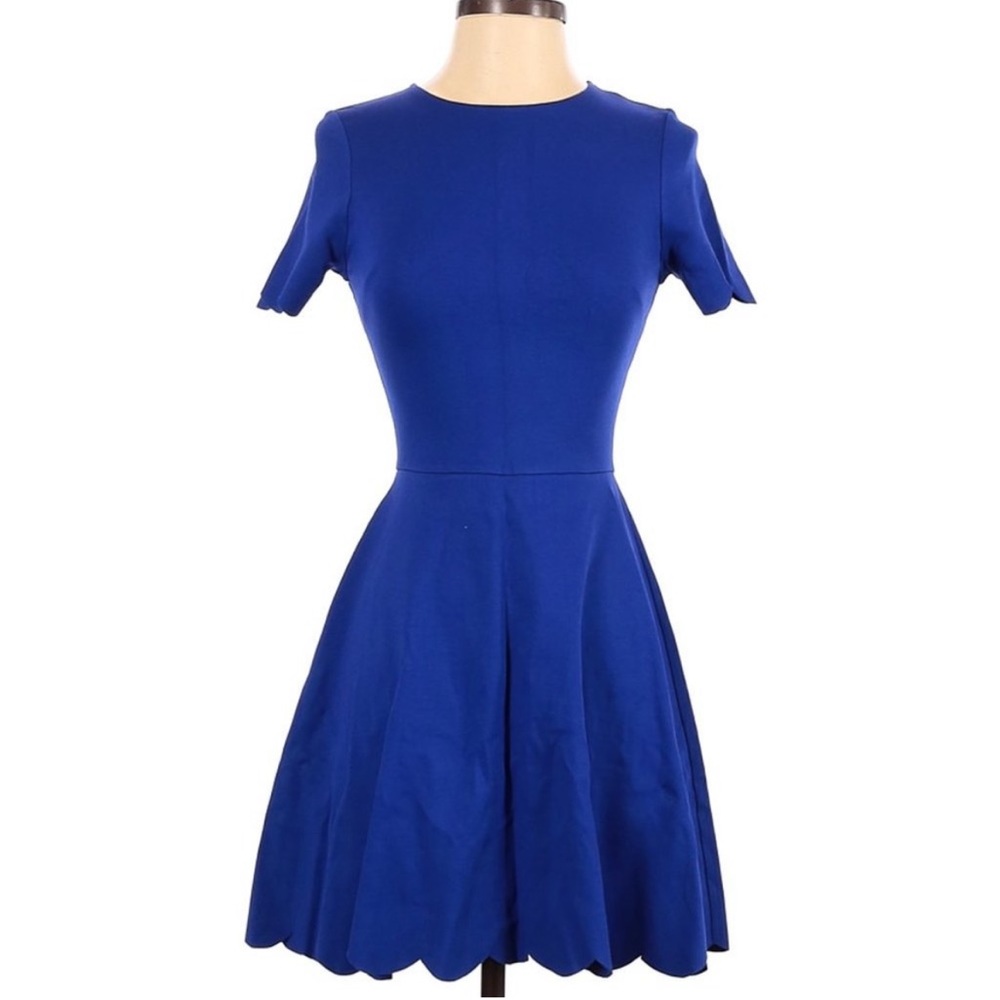 LOVE ADY Blue Scallop Hem Dress